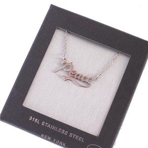 STAINLESS STEEL PEACE PENDANT NECKLACE